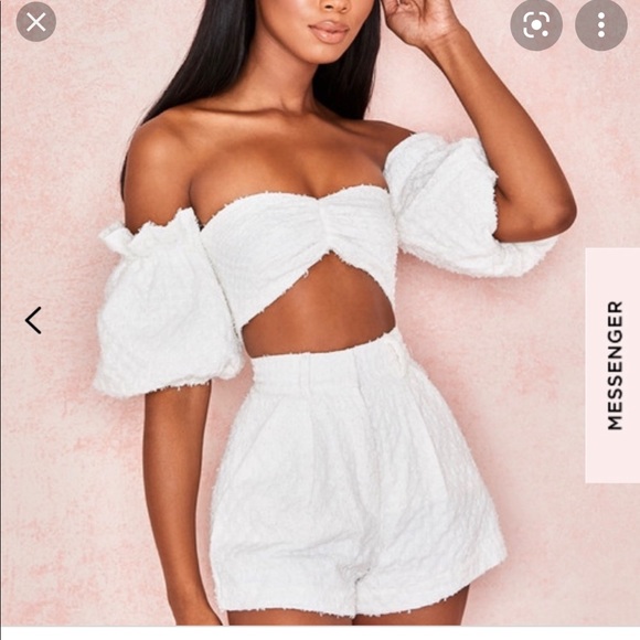 HOUSE OF CB - white high waisted shorts